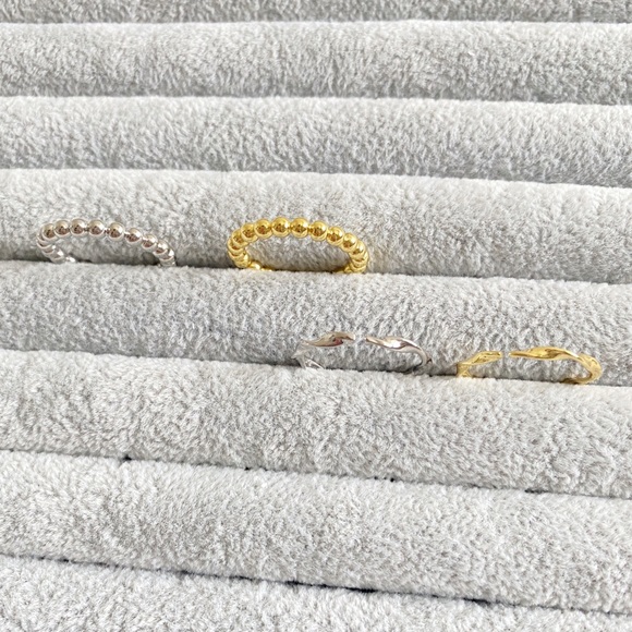 Minimalist ring set - 4-pcs 925 sterling silver ring gift set (adjustable ring) - Picture 3 of 10